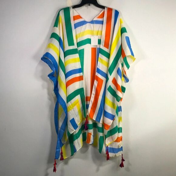 Do Everything In Love Abstract Kimono – Tassel Trim, Lightweight Boho Layer, OS - Picture 5 of 16